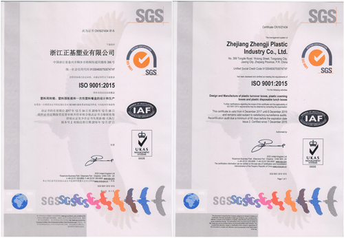 正基塑业 SGS ISO 9001：2015 