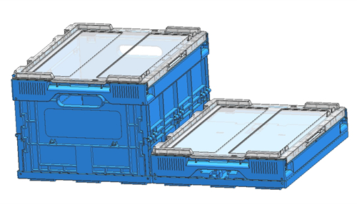 400折叠周转箱模具设计图